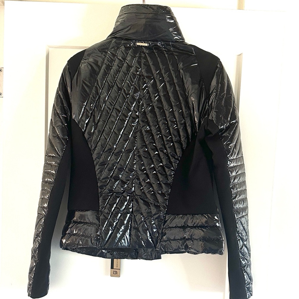 Blanc Noir Motion Panel Shiny Black Puffer Jacket - Large, New with tags - Picture 3 of 6